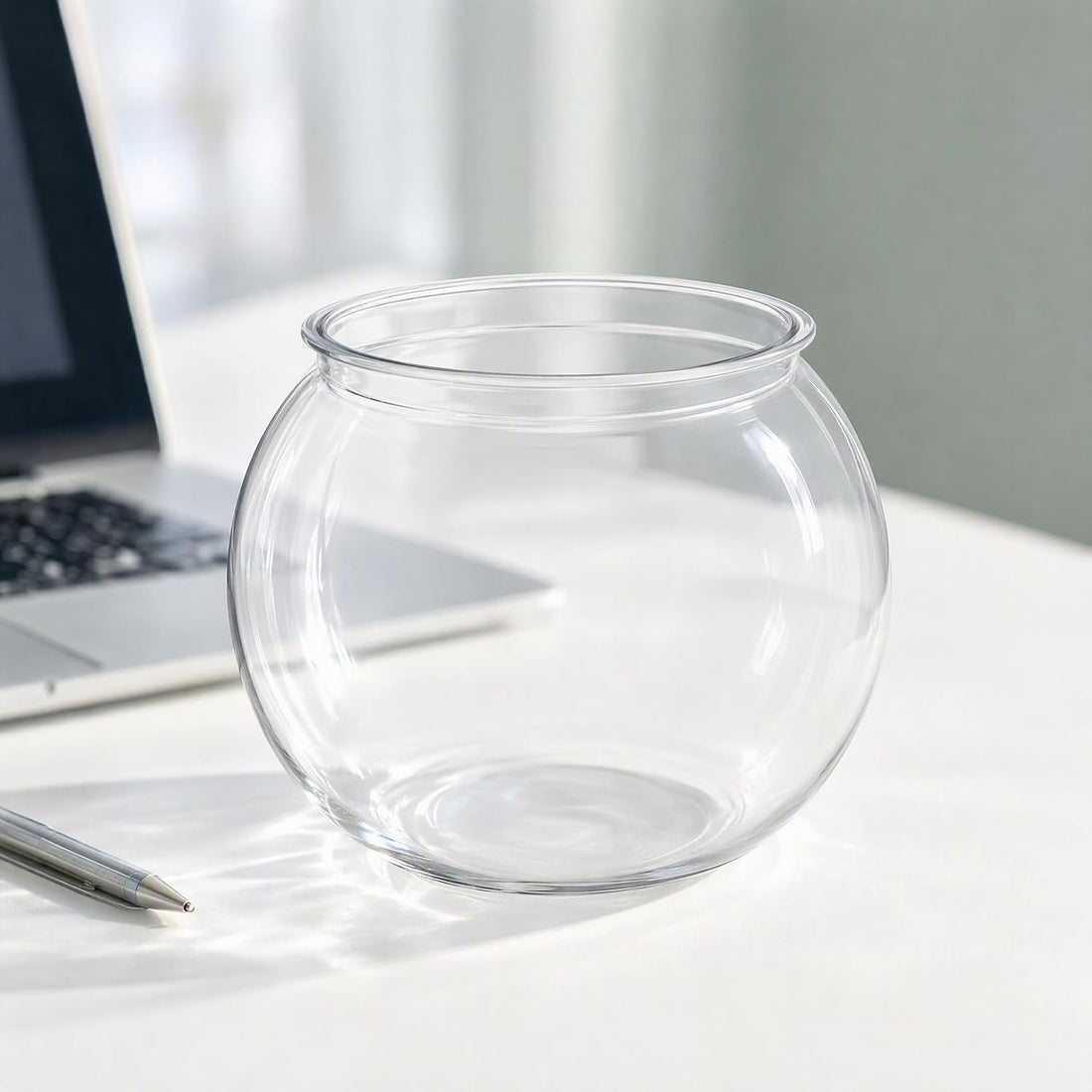 Clear Plastic Fish Bowl Round Aquarium 8.6 Inch Wide