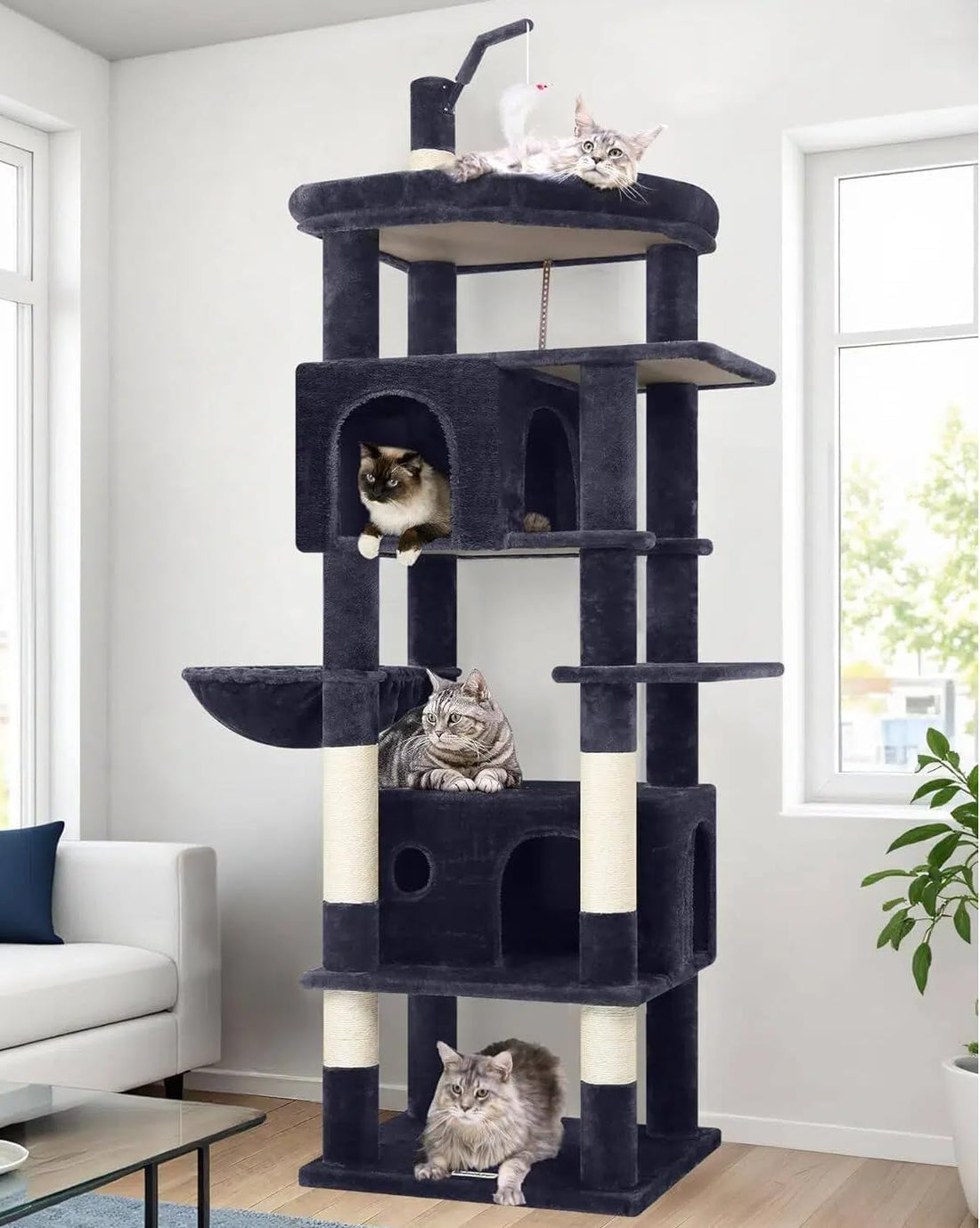 Globlazer Cat Tree for Large Adult Cats, Heavy Duty Indoor Cat Tower