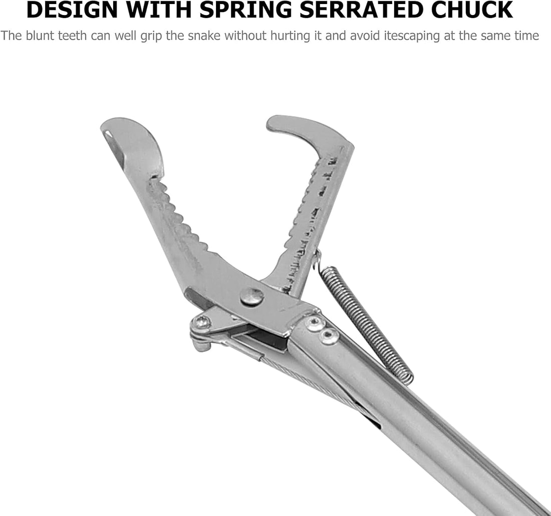 generic Folding Snake Catcher Clamp with Lock Stainless Steel Reptile