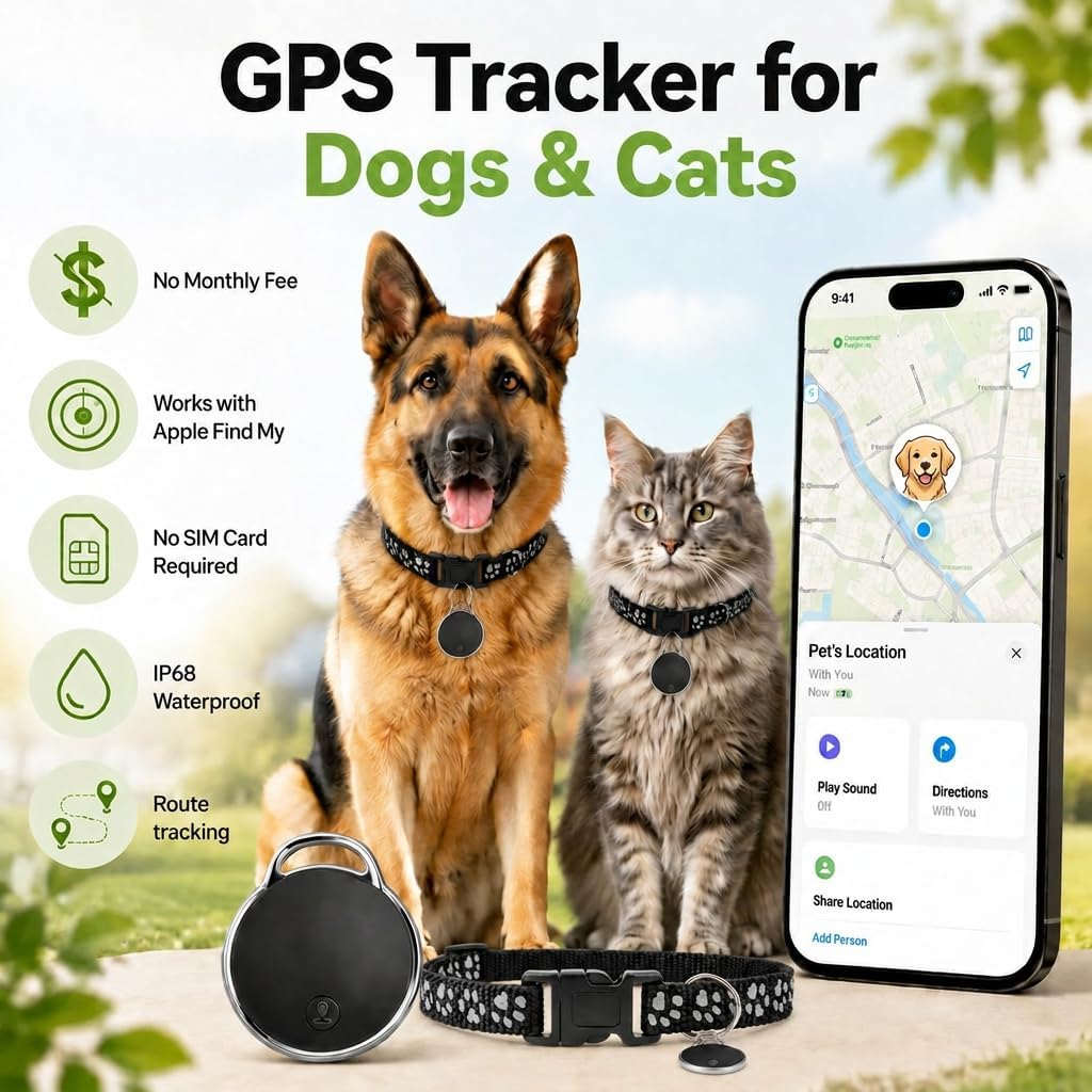 GPS Tracker for Dogs/Cats, Real-Time Tractive GPS Tracker Device