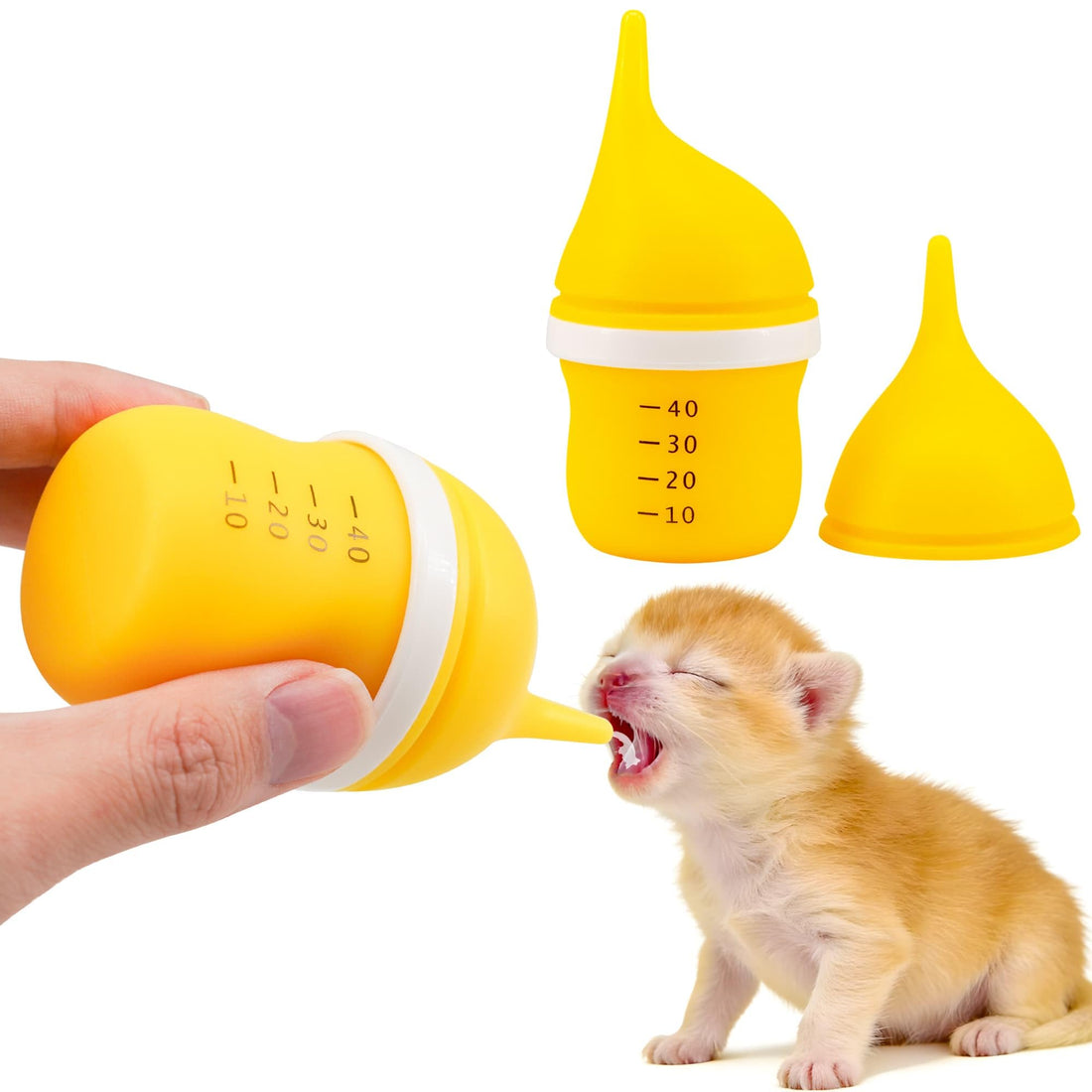 Pet Feeding Bottle for Puppies and Kittens,40ml Yellow