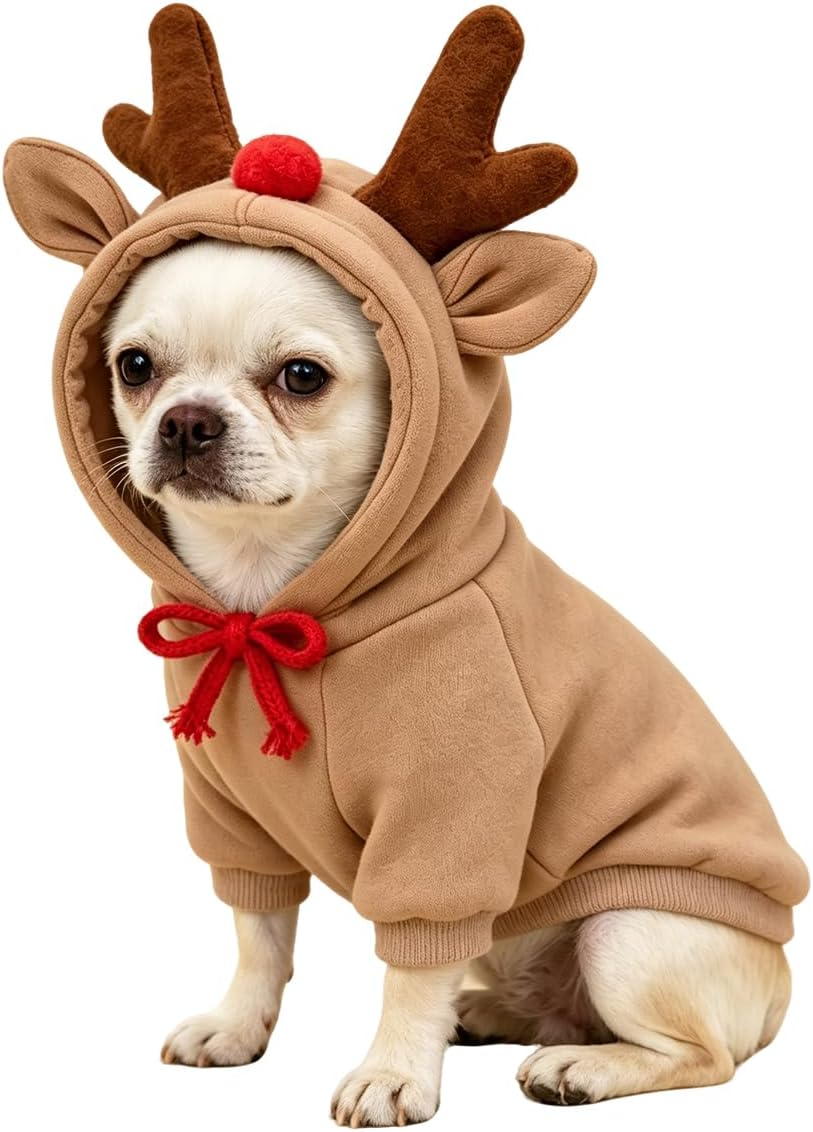 Fleece Lined Dog Hoodie Coat Warm Fall Winter Dog Sweatshirt, Squirrel