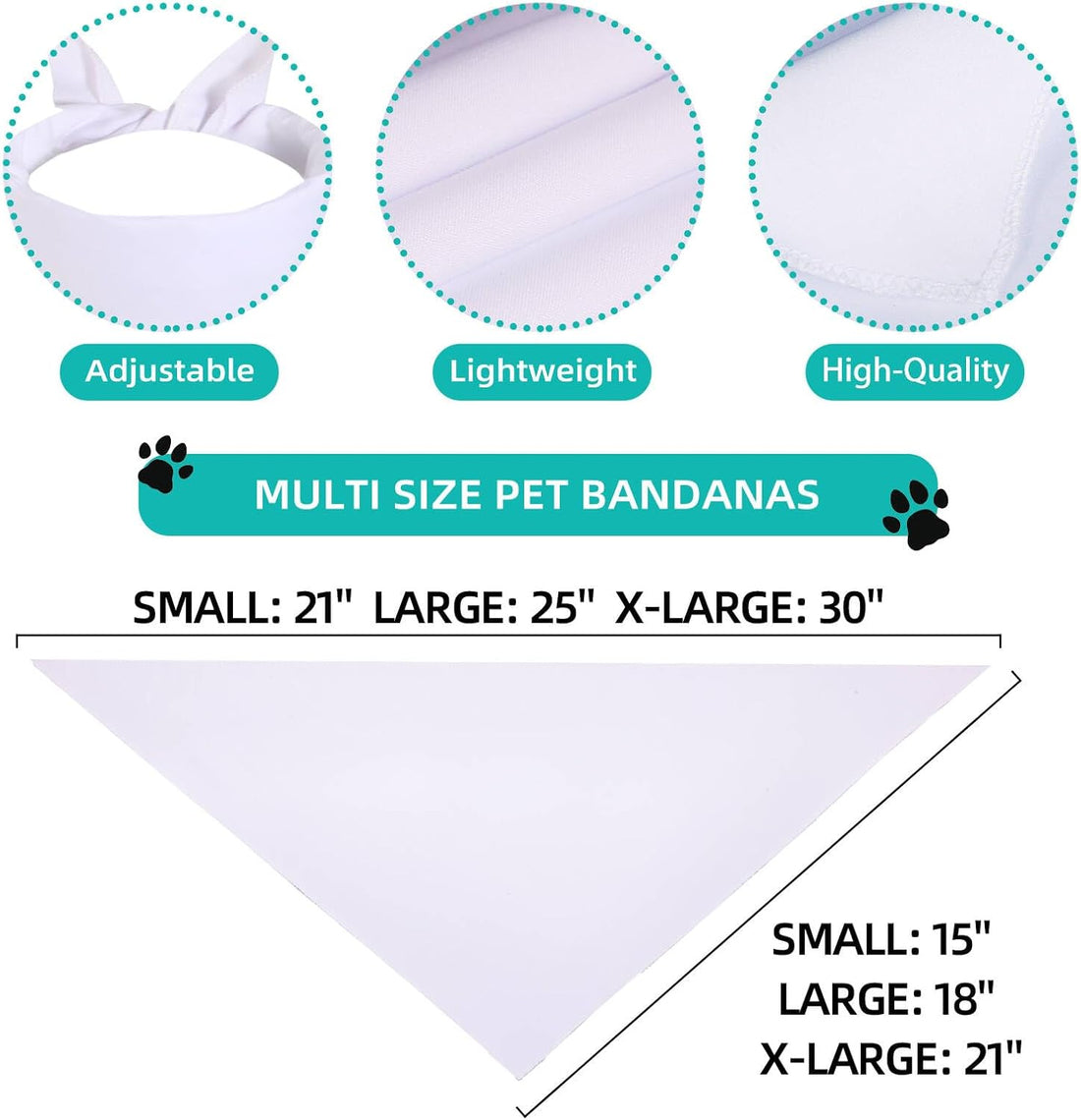 Gofshy Sublimation DOD Bandanas 6PCS, Heat Transfer Washable Dog Scarf
