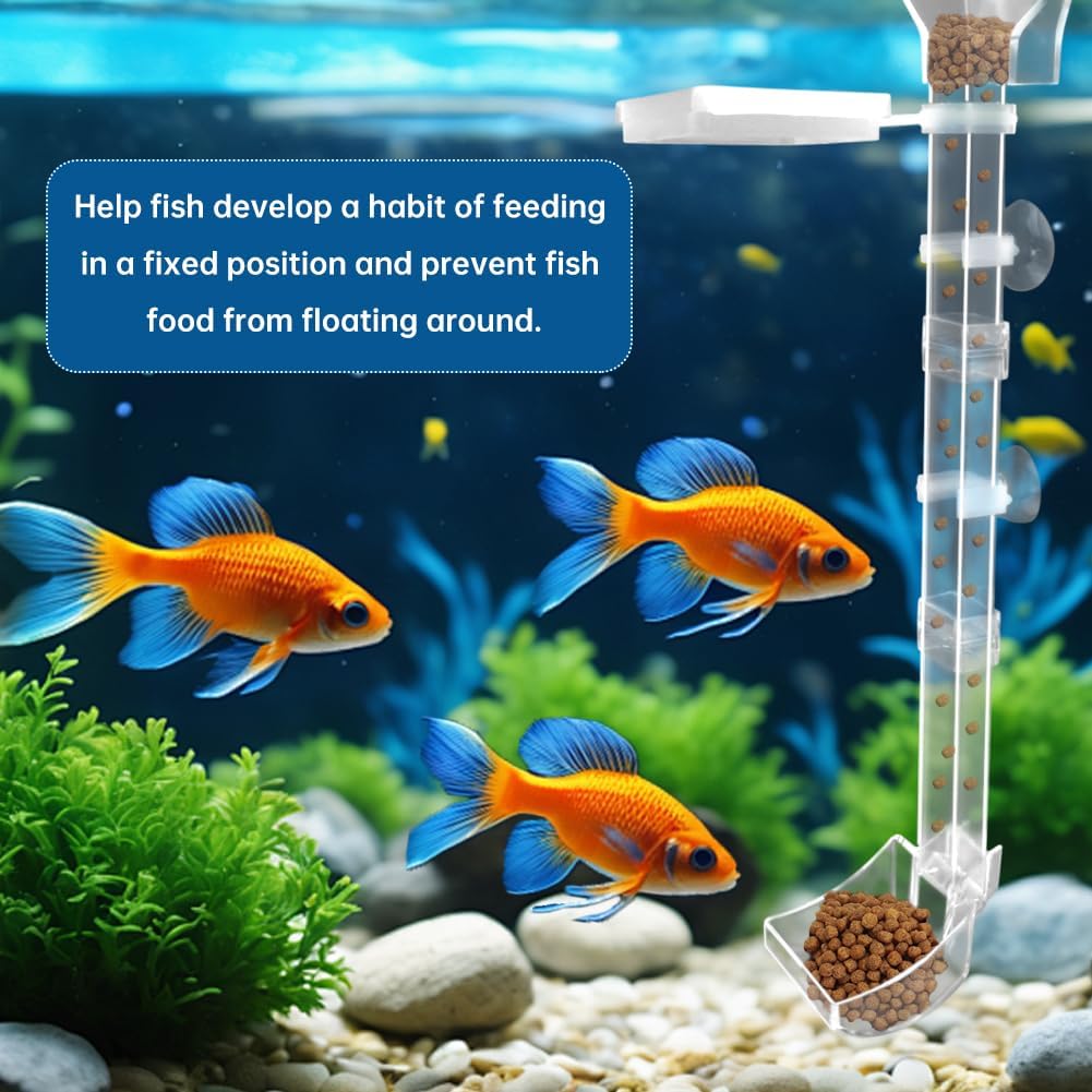 Shrimp Feeding Tube and Dish Set,Aquarium Fish Feeder Tube Kit,Clear