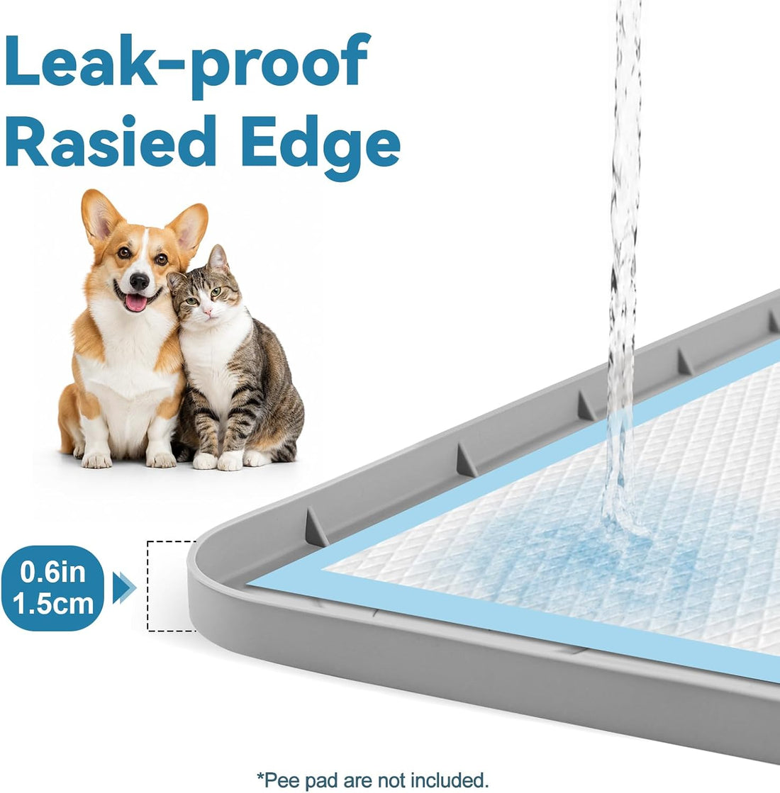 Silicone Dog Pee Pad Holder 40" x 28" Potty Training Tray