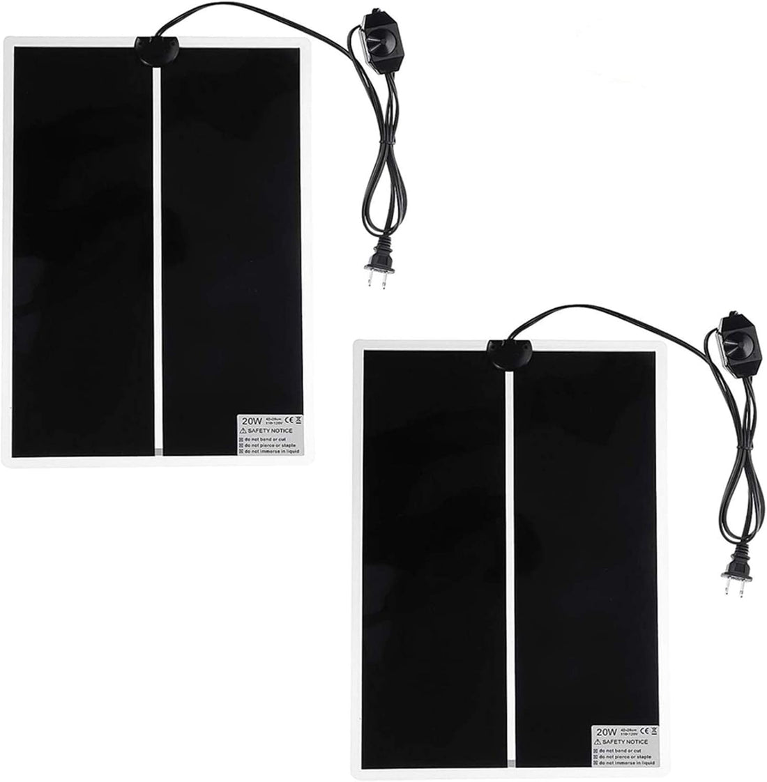 2Pack 20W Reptile Heating Pad Mat Under Tank with Temperature