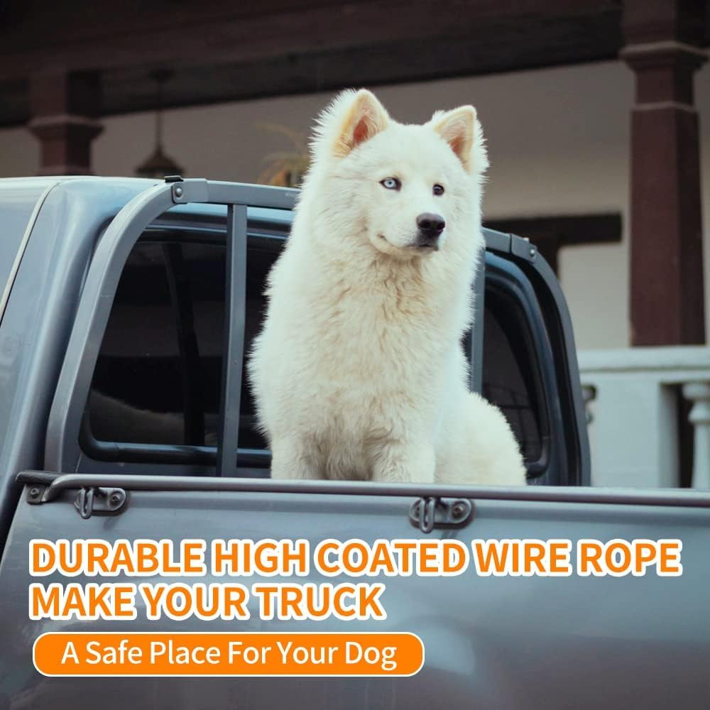 Dog Seat Belt,5FT Chew-Proof Stainless Steel Wire Tether for Car