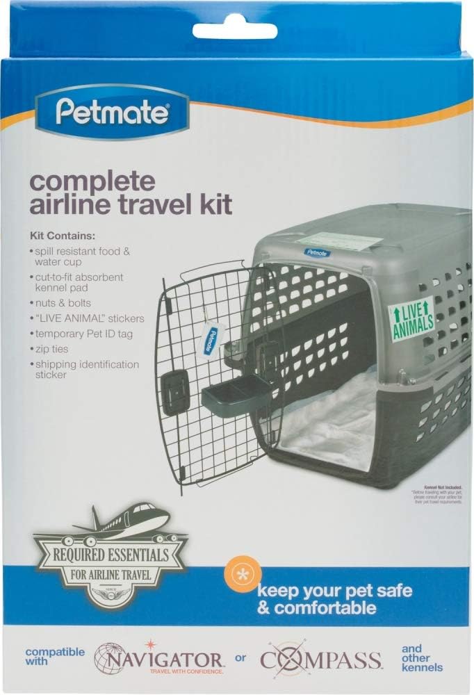 Petmate Sky Kennel Pet Carrier and Petmate 290300 Kennel Travel Kit