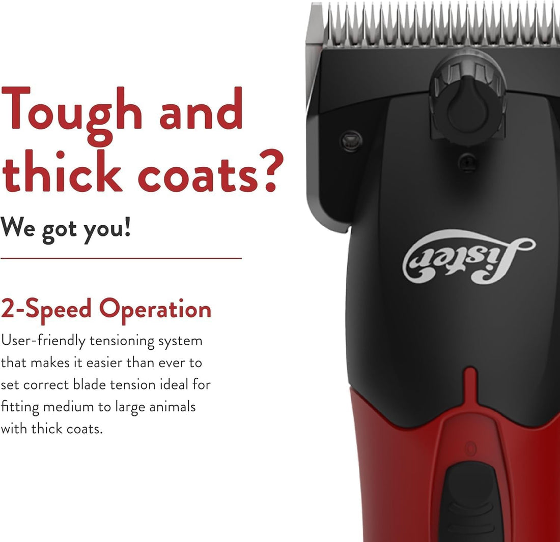 Lister Fusion Professional Animal Clipper, Two Speed, Red