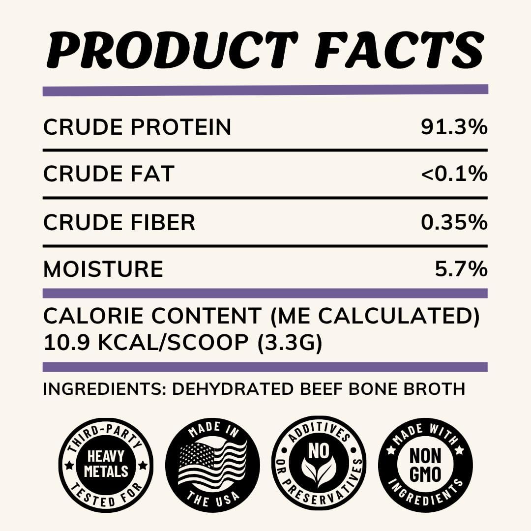Fido's Grass-Fed Beef Bone Broth for Dogs 7oz with 94% Protein