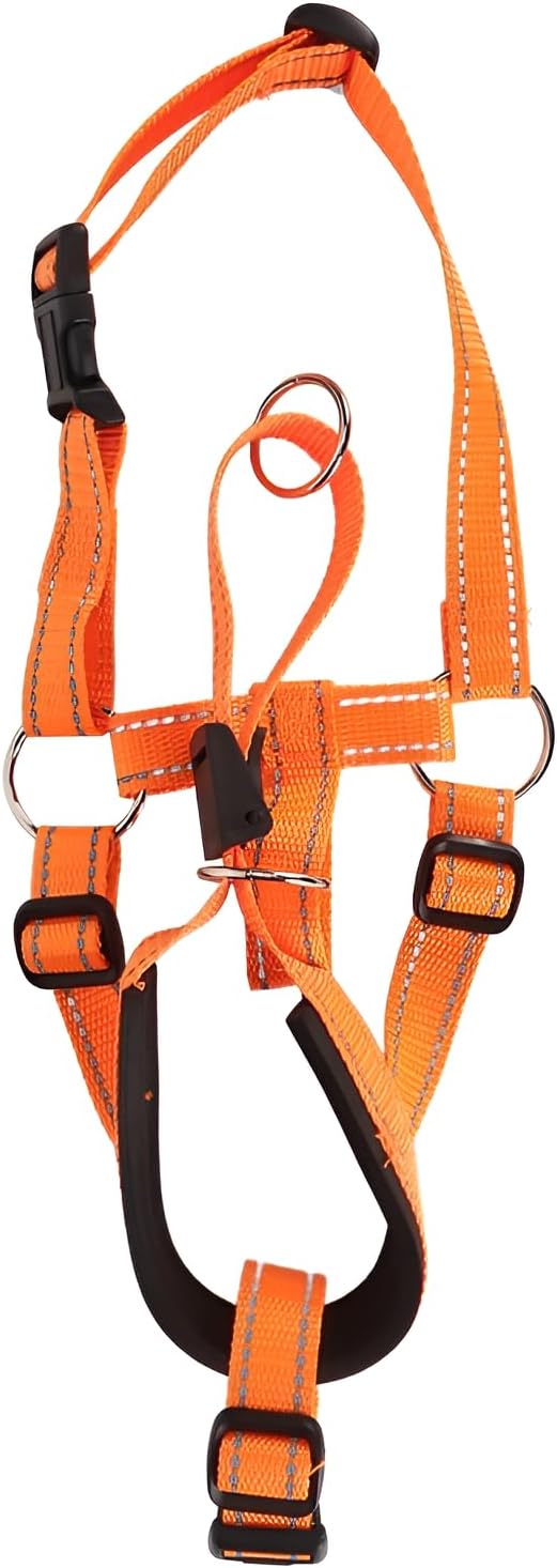 Adjustable Dog Headcollar Muzzle, Nylon, Orange