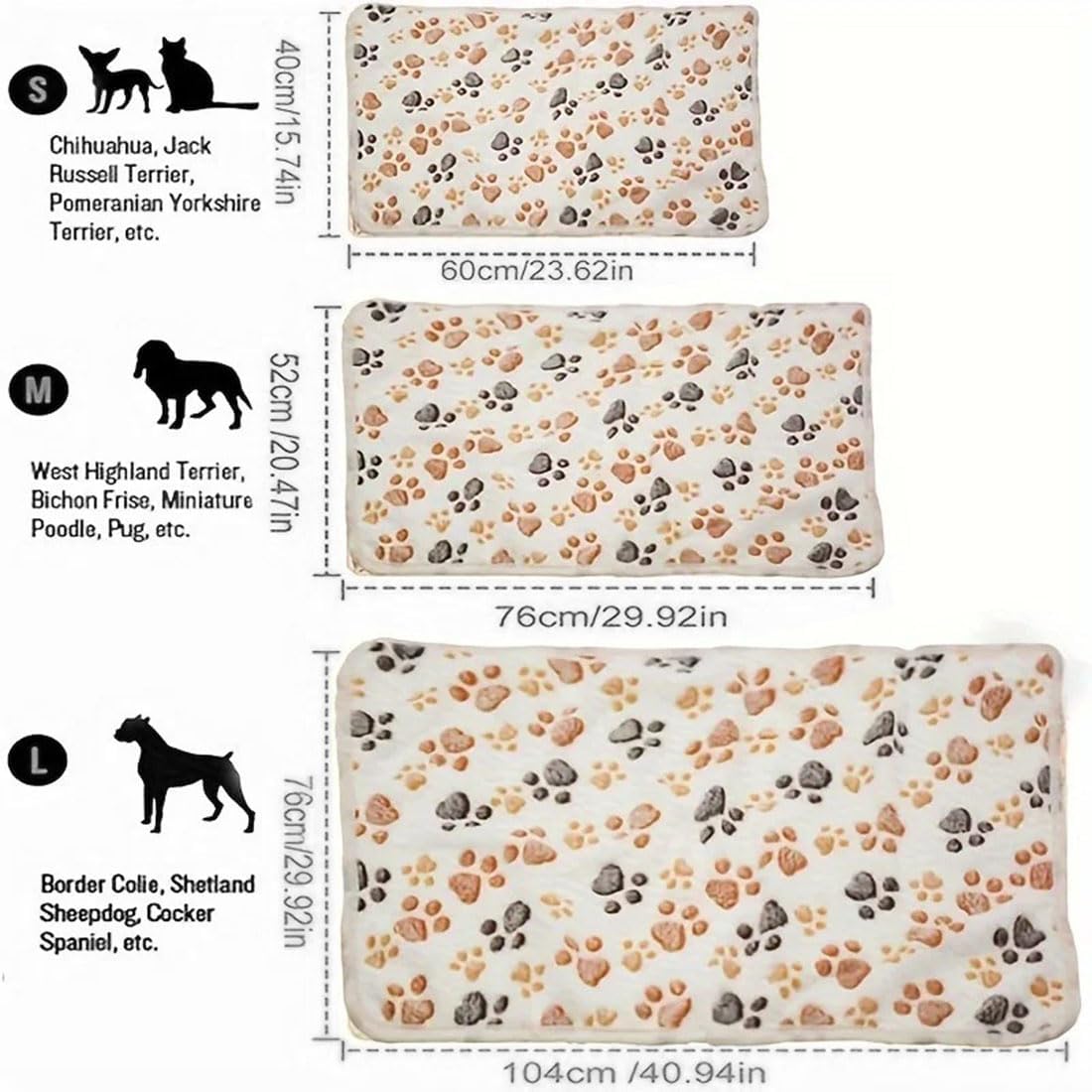 Dog Blankets Cat Pet Blankets Kit Fluffy Fleece Soft Throw Furniture