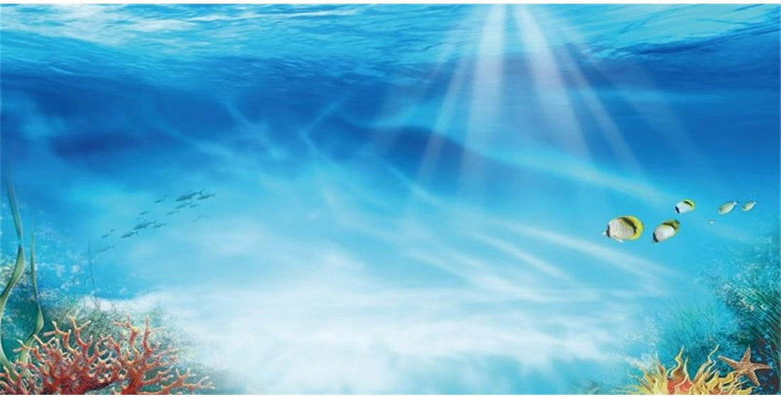 Undersea Aquarium Backdrop Underwater Coral Fish Tank Background