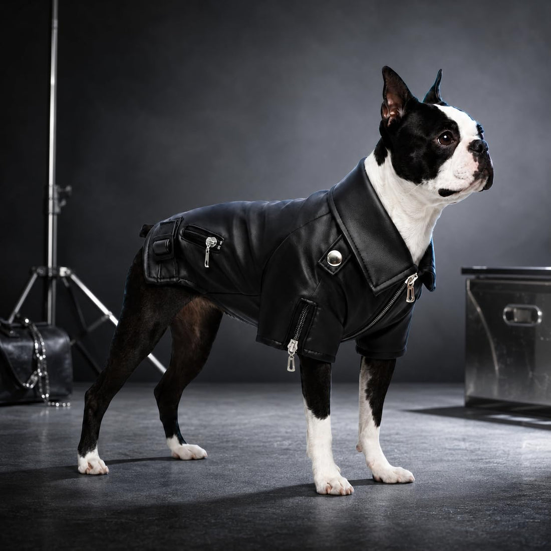 Lovelonglong Cool Dog Leather Jacket