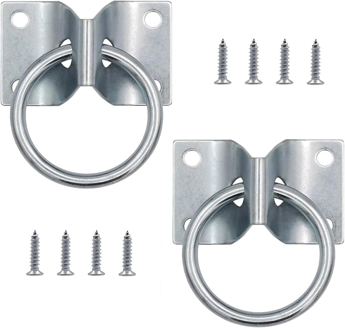 Horse Cross Tie Ring, 2 Pack Heavy Duty Block Tie Ring with Screws