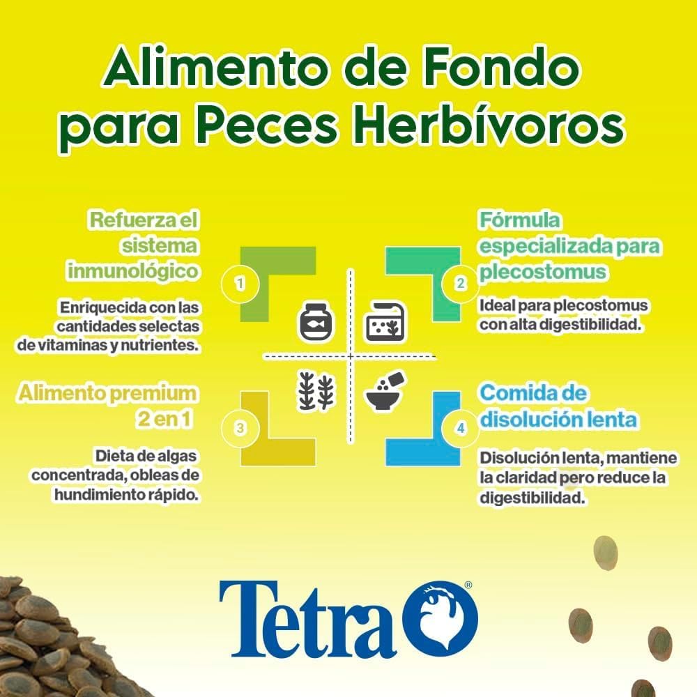 Tetra Pro PlecoWafers Fish Food for Algae-Eaters, 2.12 oz