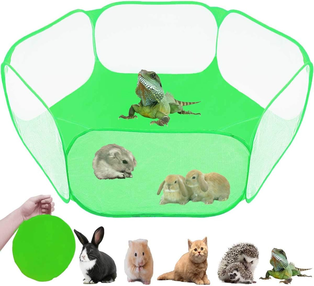 Small Animals Tent,Reptiles Cage,Breathable Transparent Pet Playpen