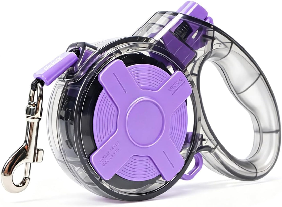 16 ft Retractable Dog Leash, Transparent Design, Up to 110 lbs