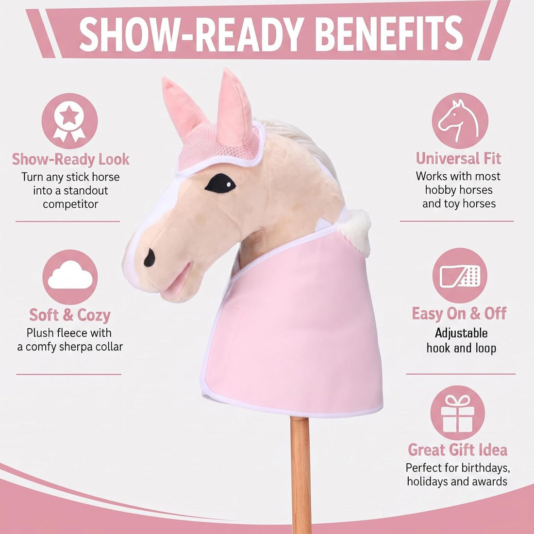Tallew 2 Pcs Hobby Horse Tack Toy Accessories Set