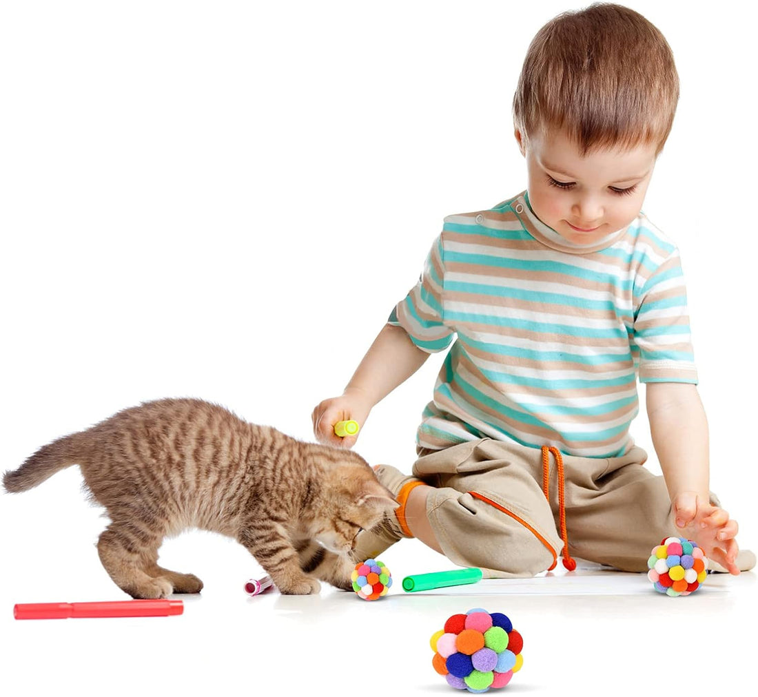 TUSATIY Cat Toy Balls with Bell 3PCS