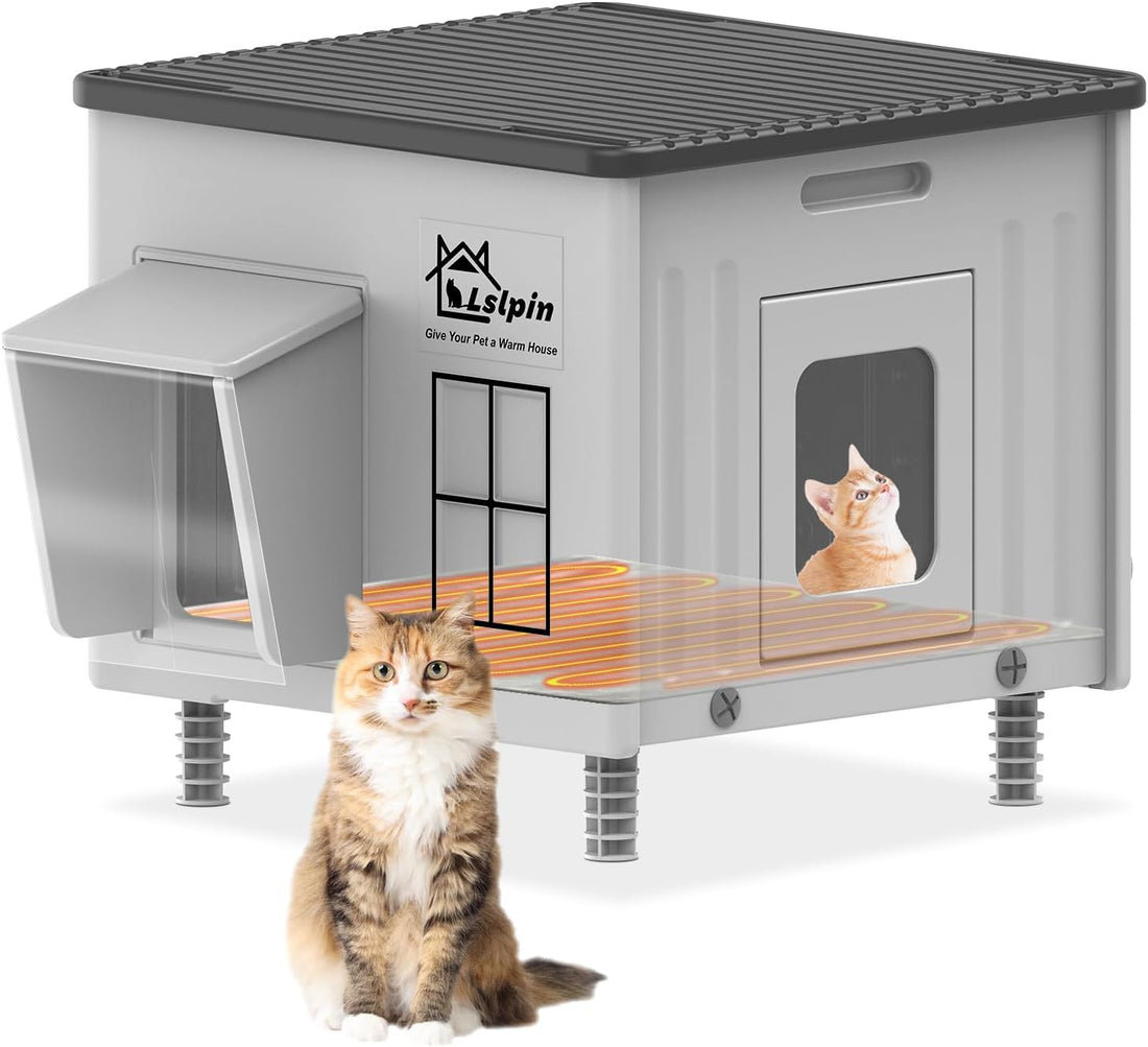 Large Heated Cat House for Outside Cats in Winter