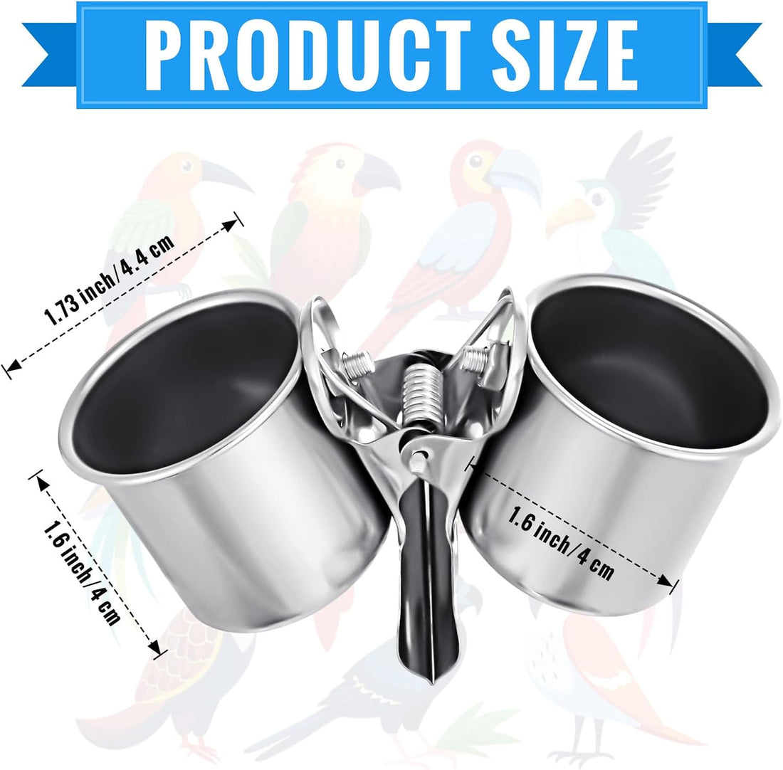 Tioncy 2 Pcs Stainless Steel Bird Bowls