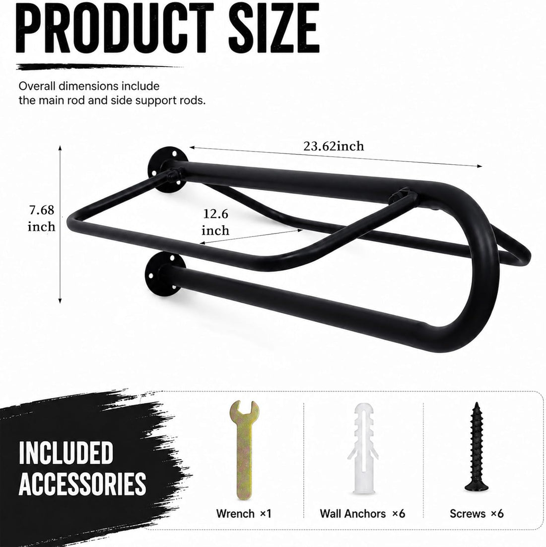 2 Pack Wall Mounted Saddle Racks with Pad Bar