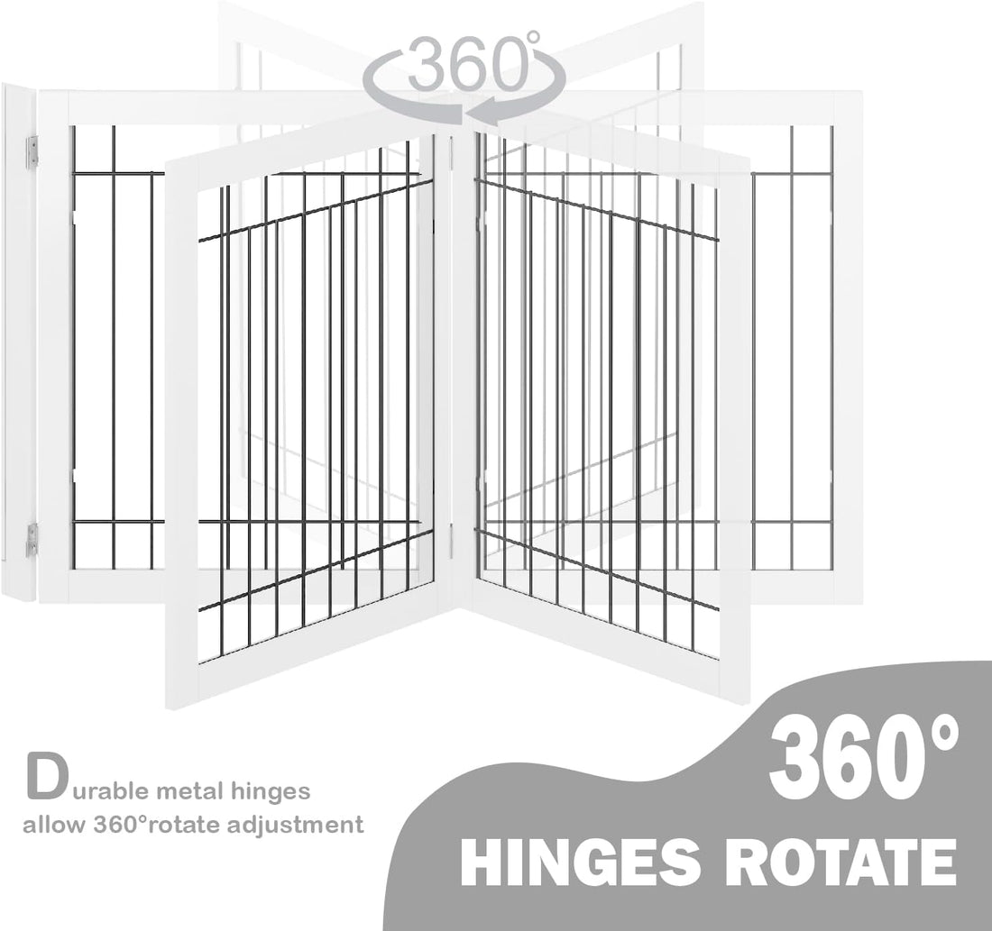 SPIRICH 96-inch Extra Wide 30-inches Tall Dog Gate with Door Walk