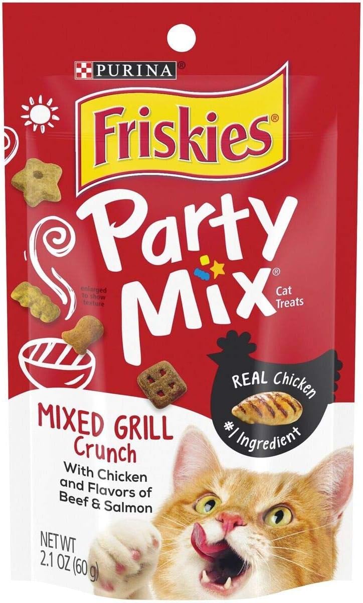 Friskies Party Mix Cat Treats Chicken Mixed Grill Crunch