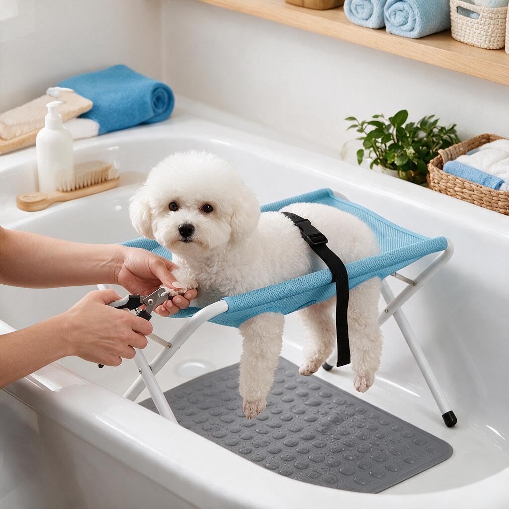 Dog Bath Hammock Table with Stand for Small Dogs and Cats