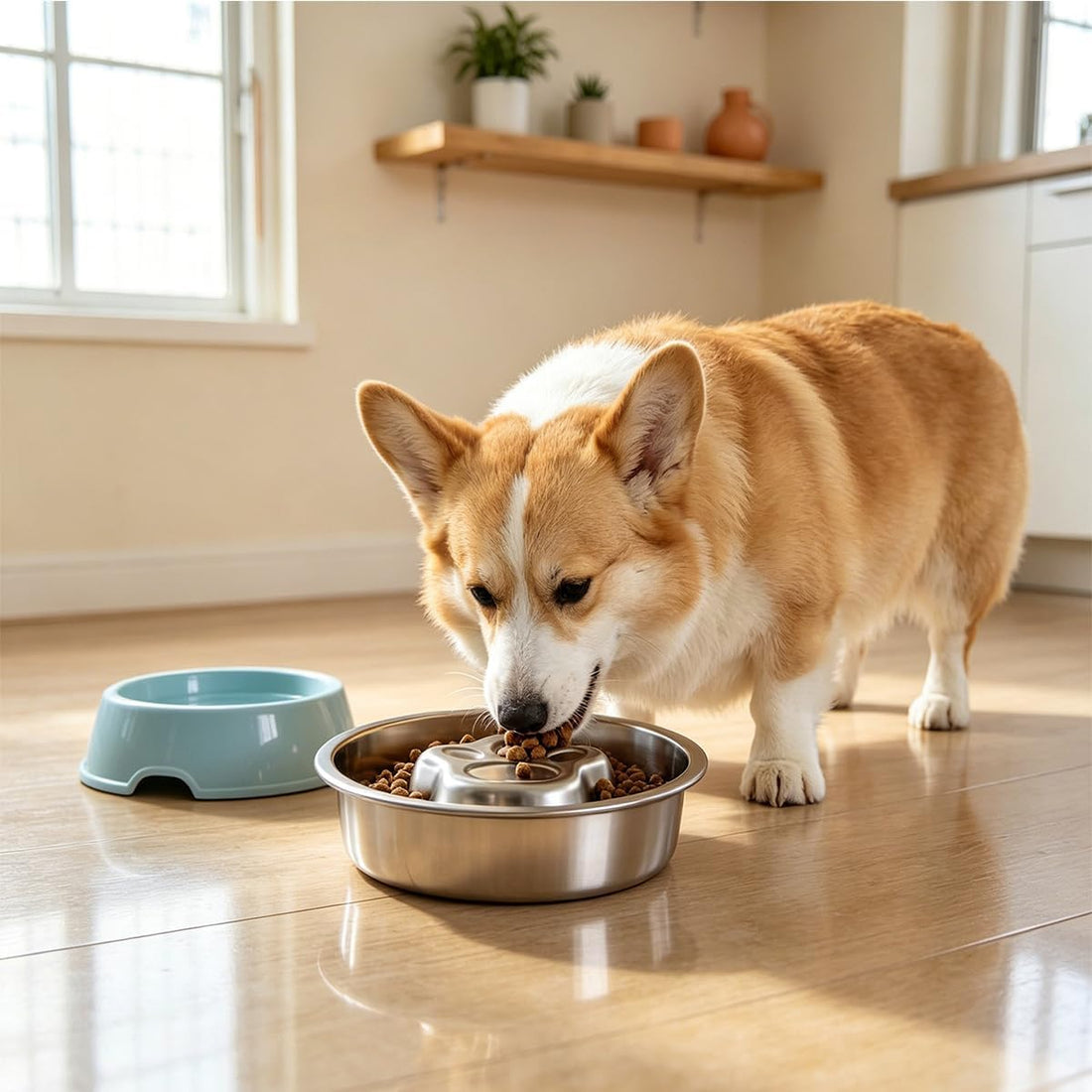 Stainless Steel Slow Feeder Dog Bowls,Slow Food Bowl for Dog & Cat