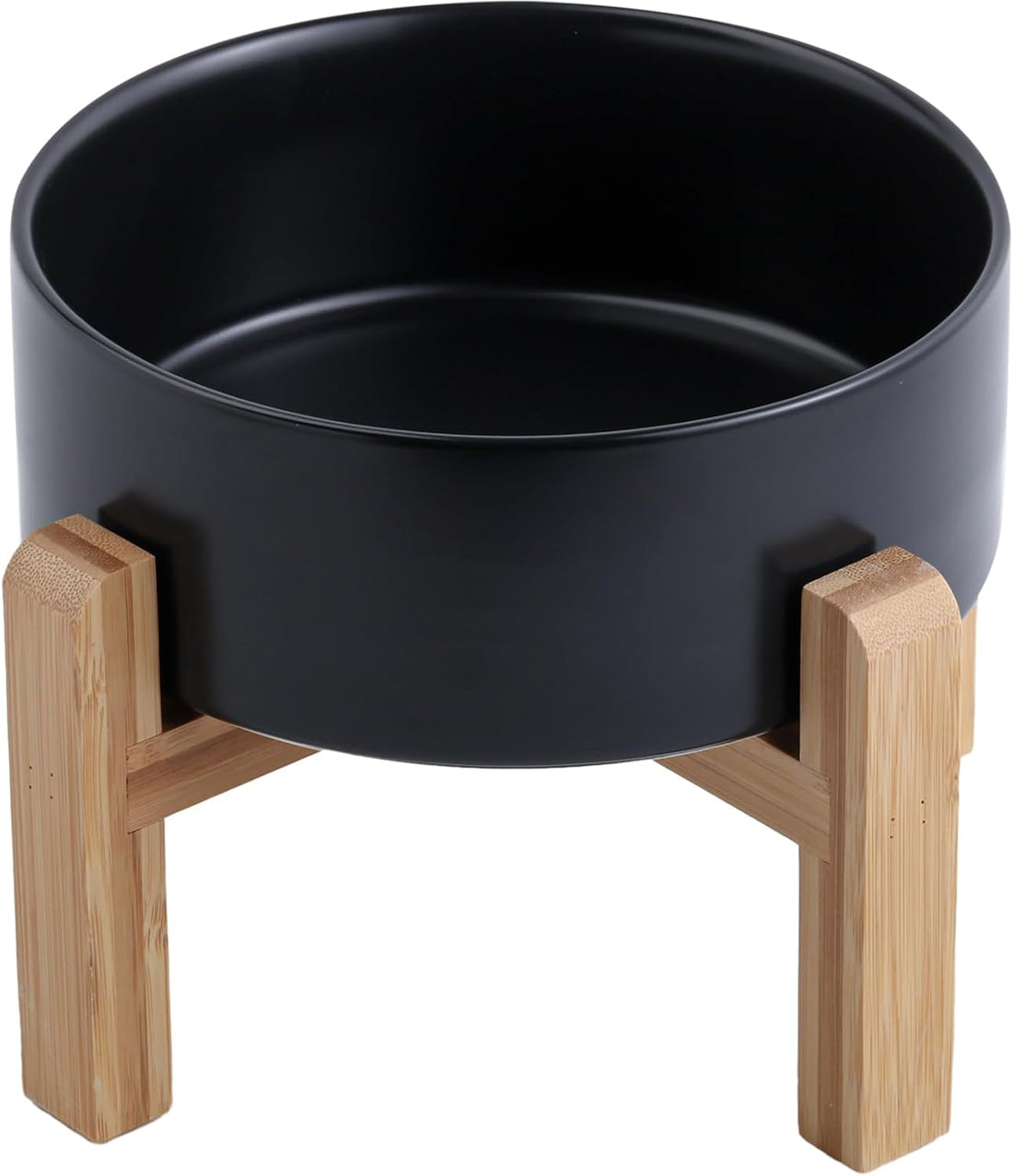 White Raised/Elevated Ceramic Dog Bowl for Medium Large Sized