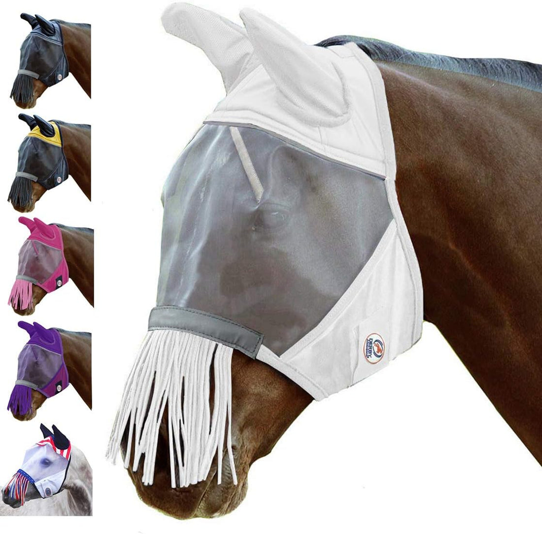 Derby Originals Reflective Safety Horse Fly Mask with Ears and Nose