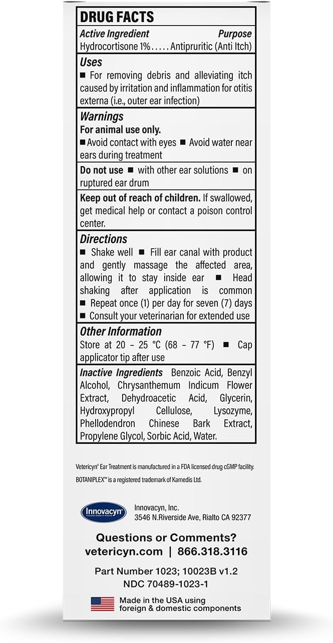 Vetericyn Triple-Action Ear Treatment for Dogs & Cats