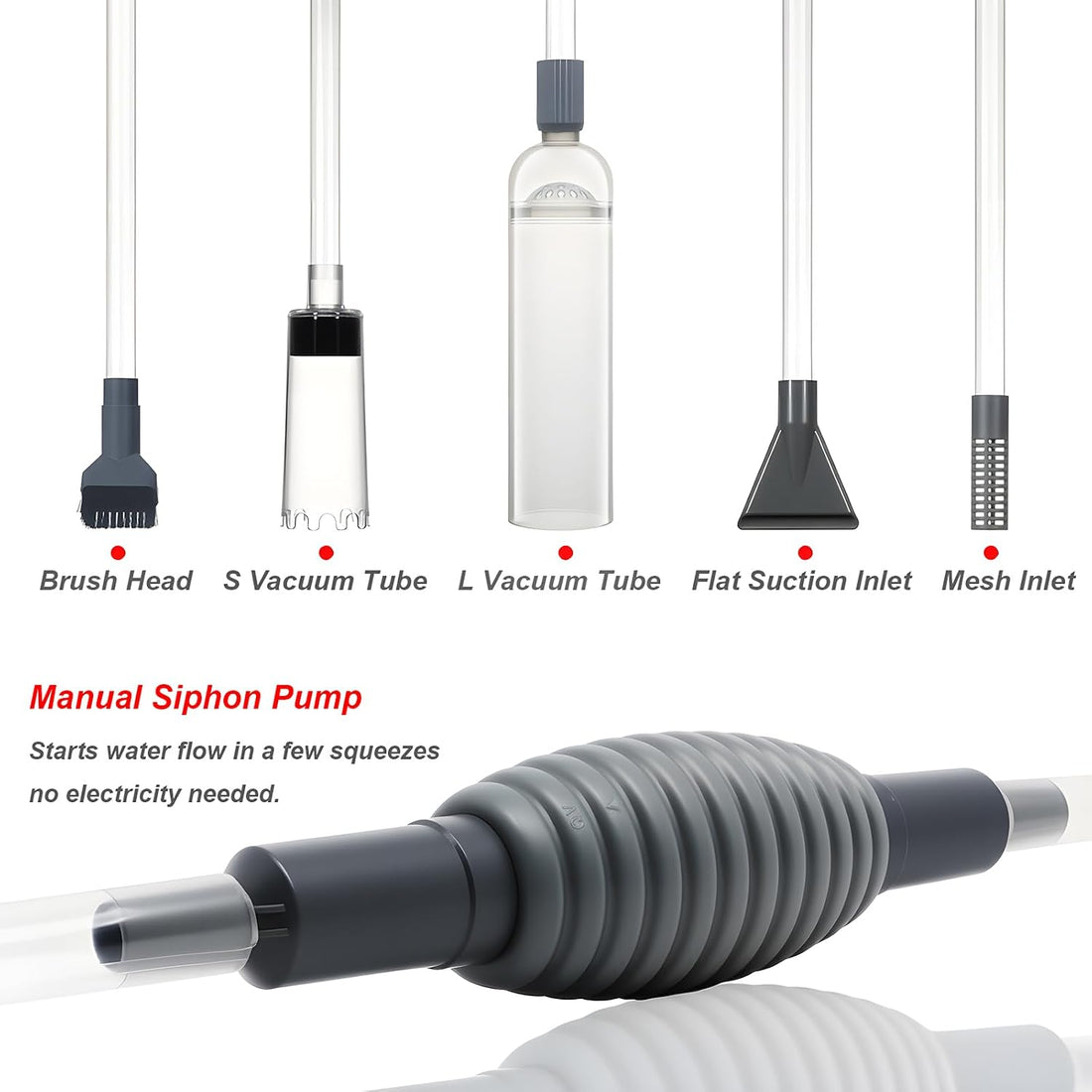 Aquarium Siphon Vacuum Kit with Turkey Baster
