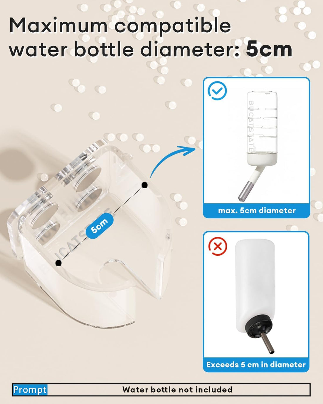 BUCATSTATE Hamster Water Bottles Holder with Magnetic Drop-Resistant