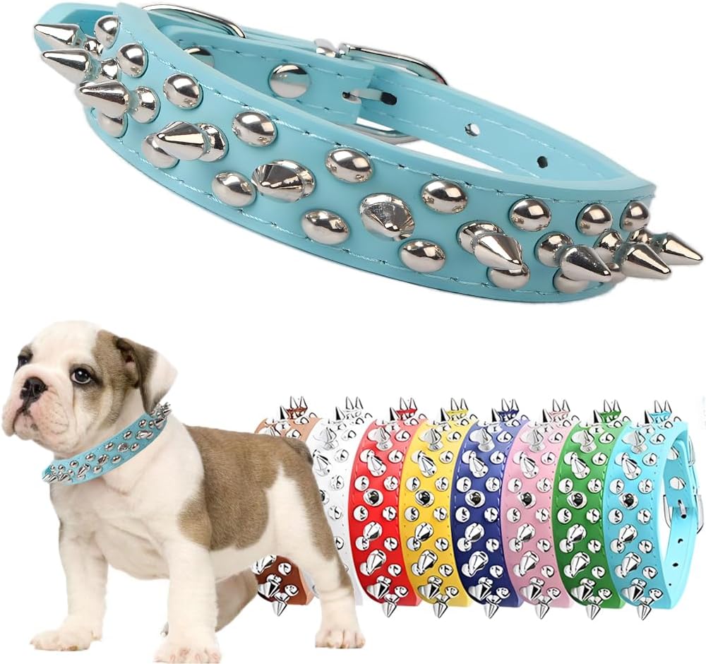 Spiked Dog Collars for Medium Dogs, Studded Spike Collar for Dogs