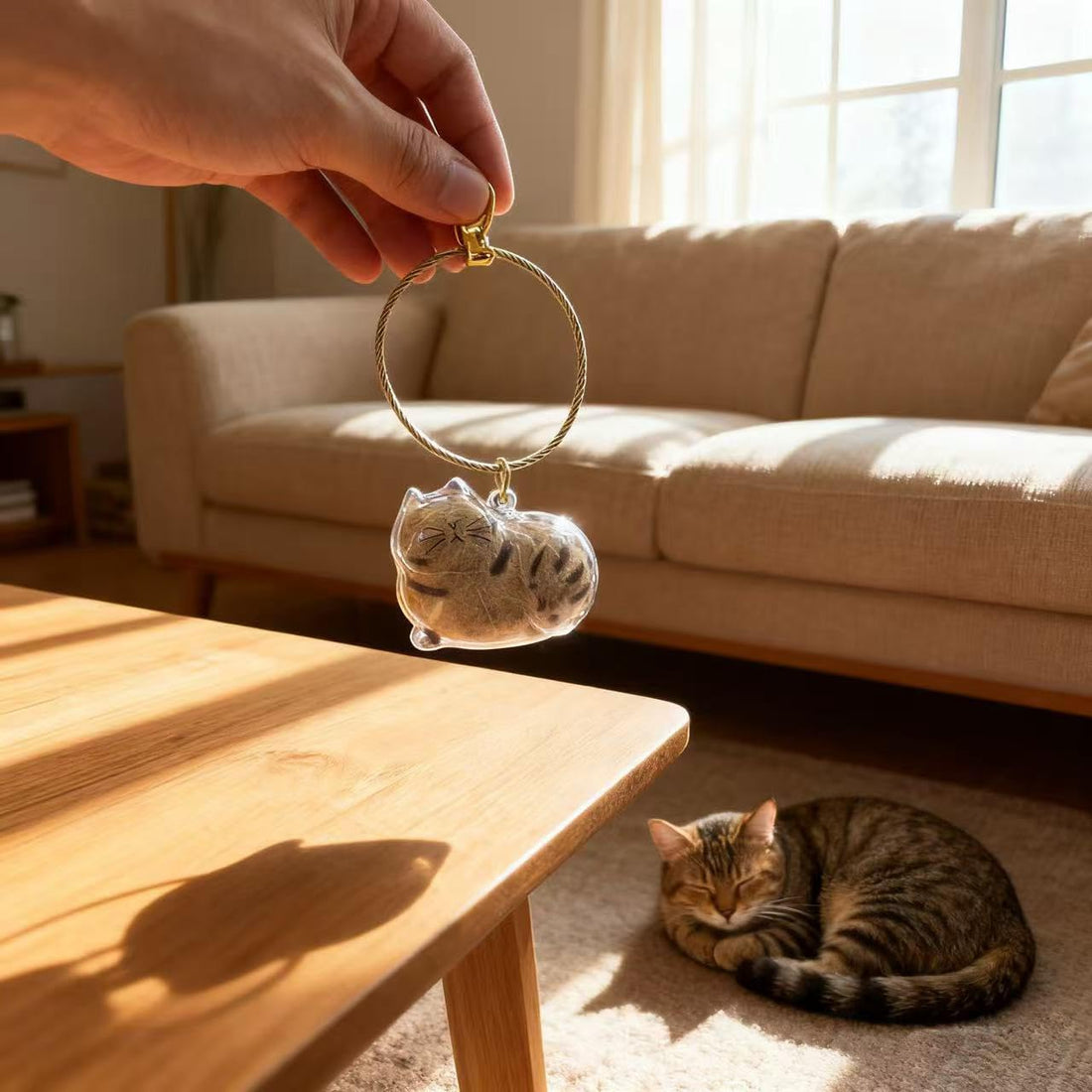 sencdfly Cat Hair Storage Keychain,Transparent Cat and Dog Hair