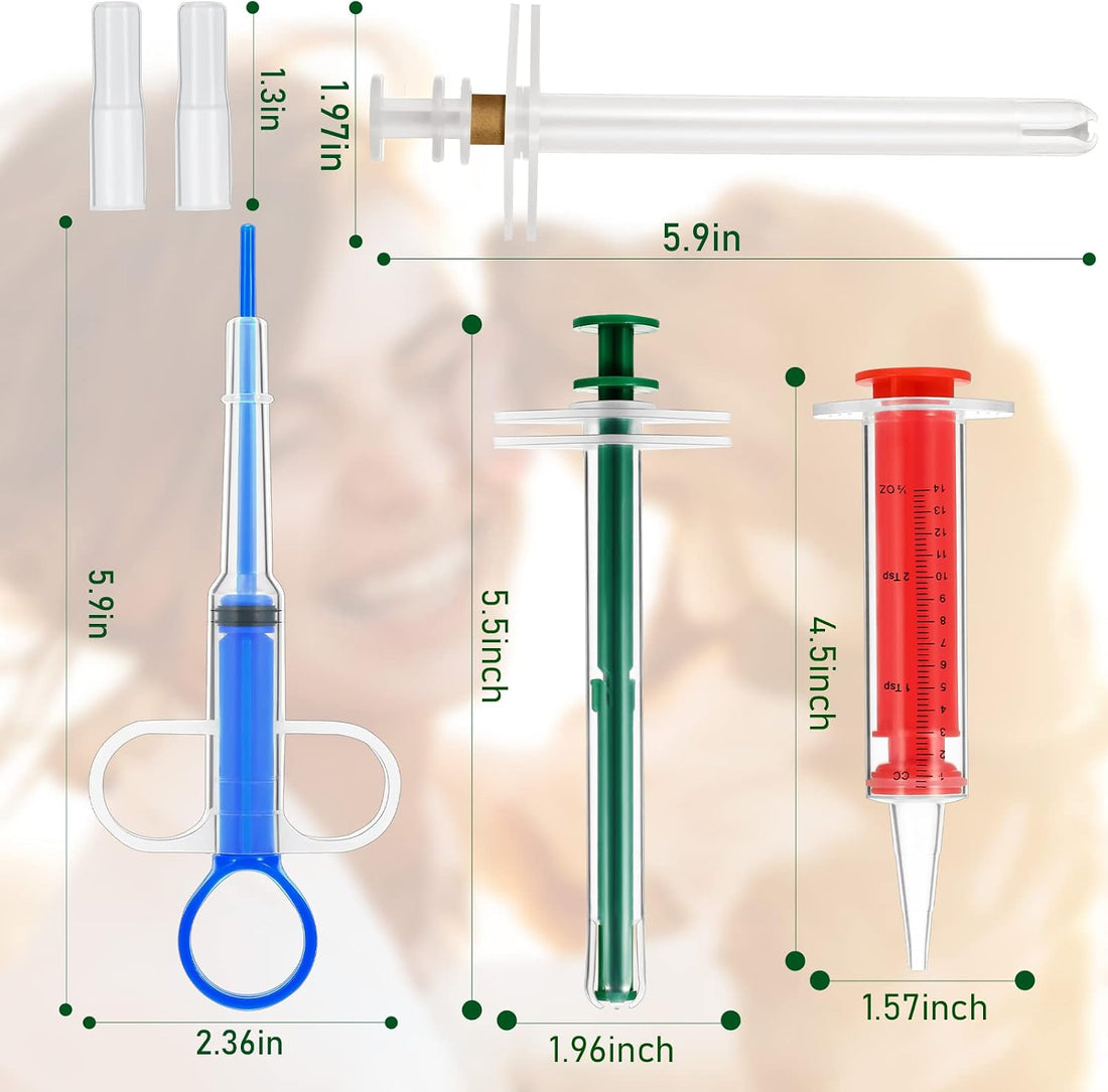 Patelai 4 Pcs Pill Shooter Pet Medicine Feeder