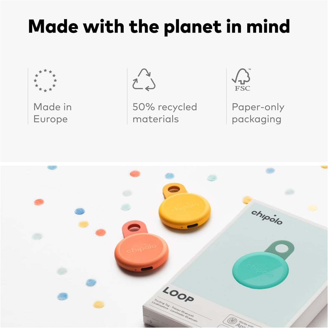 Chipolo Loop – Rechargeable Bluetooth Tracker for Key and Item Locator