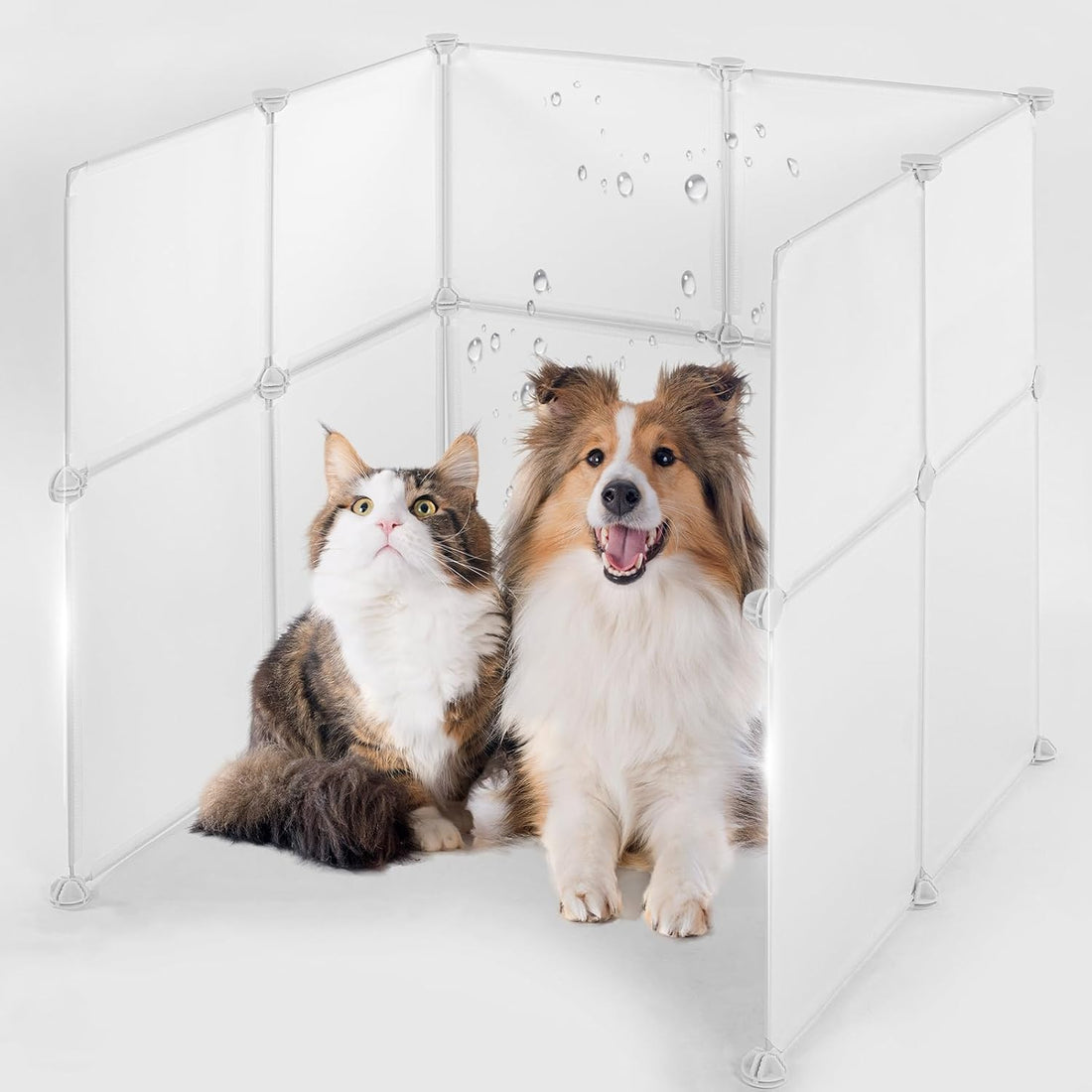 MEEXPAWS Cat Litter Box Enclosure, Splash Guard, Pee Shield High Walls