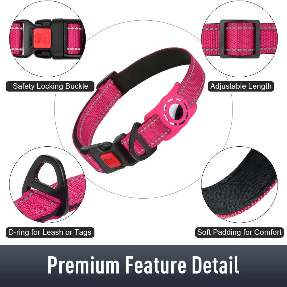 Erbine AirTag Dog Collar with AirTag Holder Compatible for Air Tag