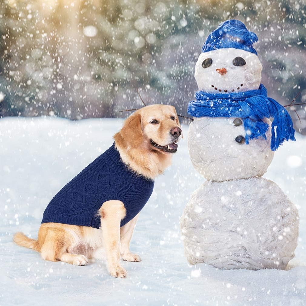 BINGPET Dog Sweater for Small Medium Dogs, Turtleneck Knitted Clothes