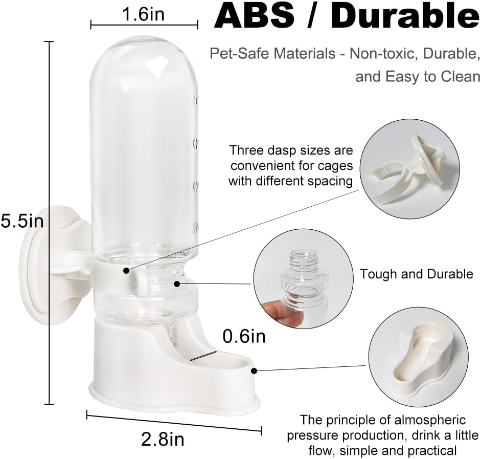 Bird Water Dispenser for Cage, 3.7 FL OZ
