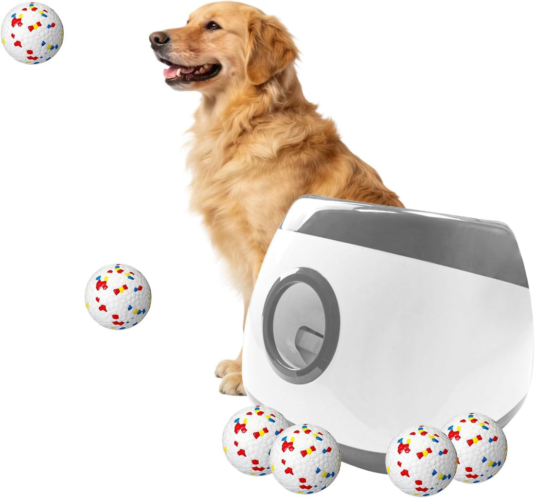 Automatic Dog Ball Launcher, 6 ETPU Balls, 20-45ft Distance