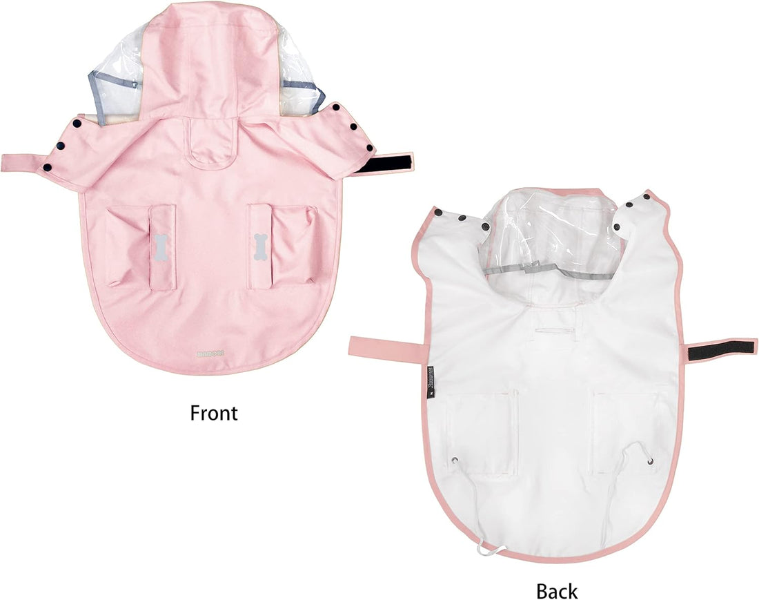 MAMORE Dog Raincoat Waterproof Reflective Adjustable Pet Rain Jacket