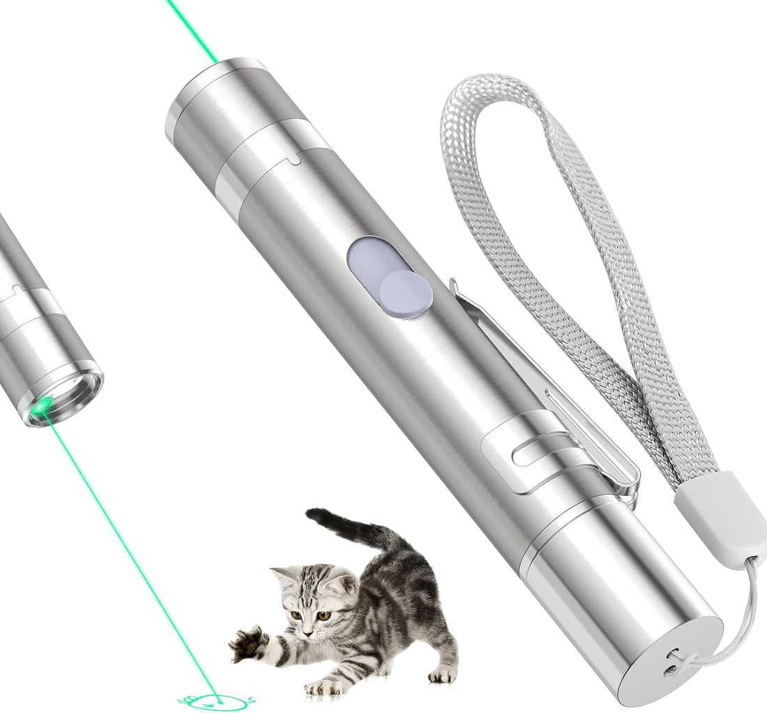 Waputne Cat Toy, 2 Pieces, Rechargeable, 3 Light Modes, 5 Fun Patterns