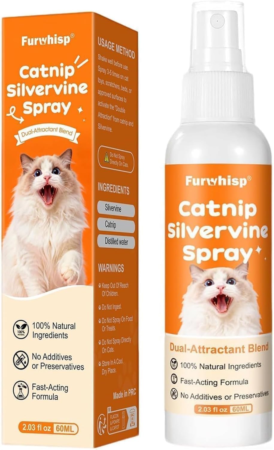 Catnip Spray with Silvervine for Cats, Indoor & Scratching Post