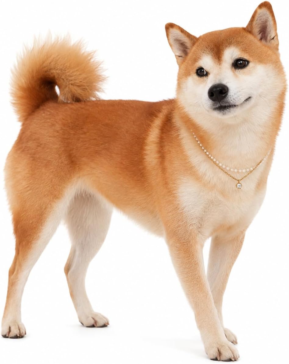 Lovelyshop Double Layer Pearl Pet Necklace