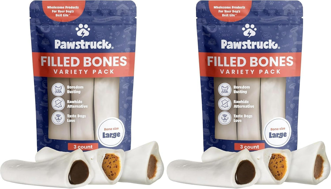 Pawstruck Large Filled Bones Variety Pack, Beef Femur Dog Chew